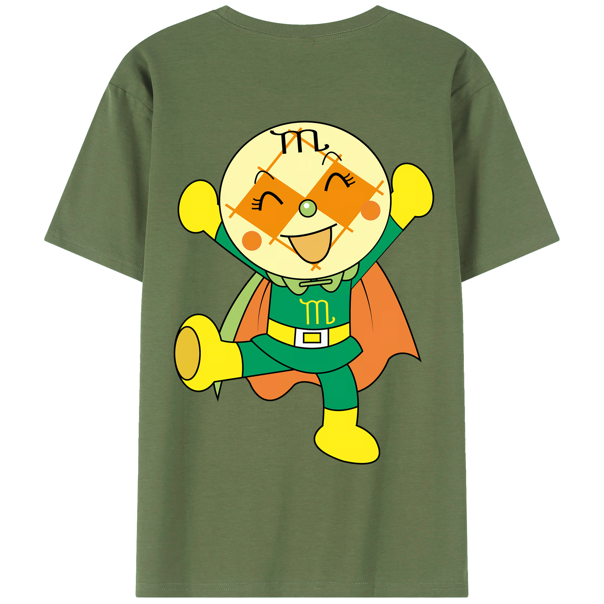 （画像用） アンパンマン Anpanman 綿100％ メンズ半袖Tシャツ（バックプリント） 通気性